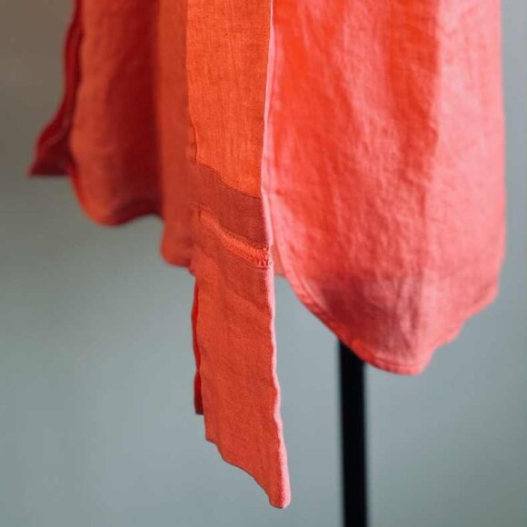 Massimo Dutti Coral Linen Long Sleeve Shirt with Ladder Stitch Cuffs – US 6 - Picture 7 of 13